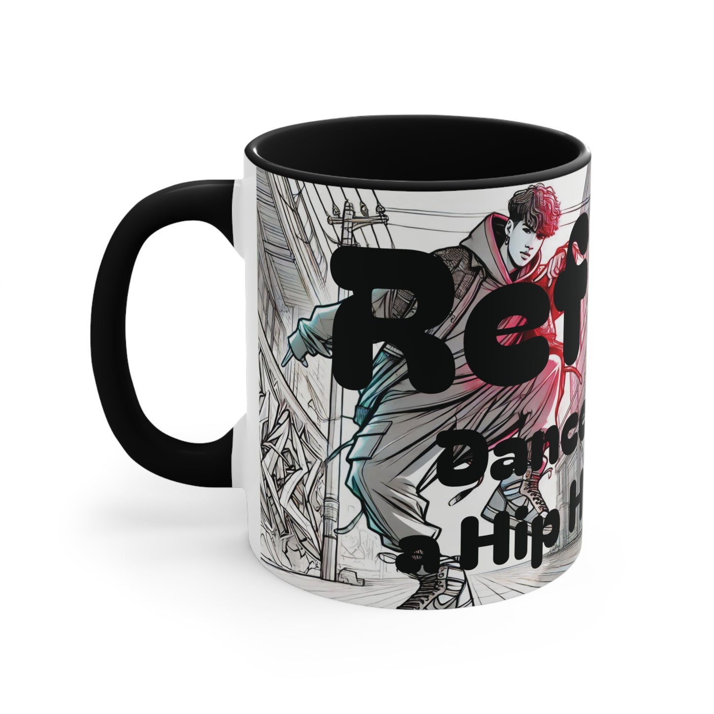 "Refresh Hip Hop" (Black) Mugs, 11oz