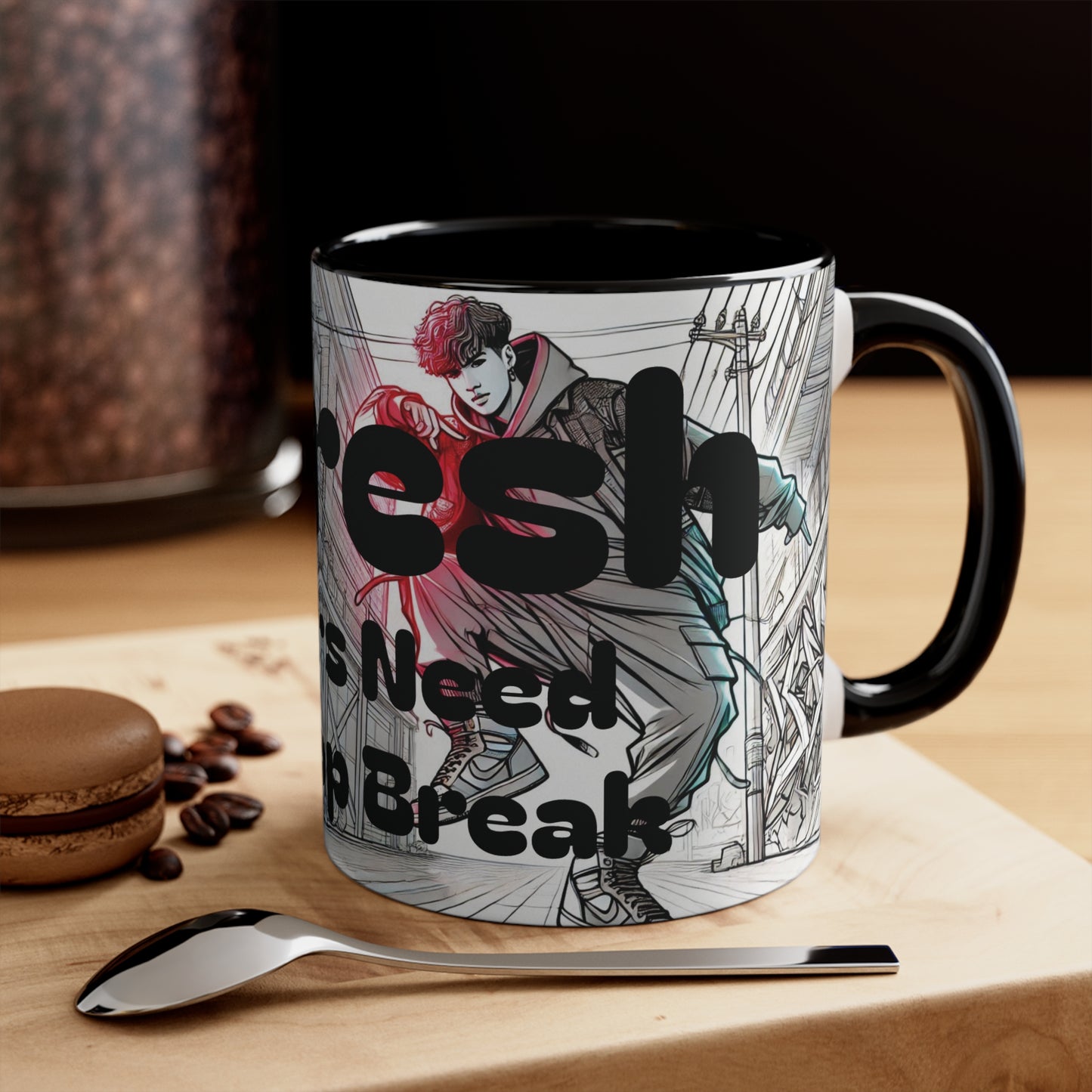 "Refresh Hip Hop" (Black) Mugs, 11oz