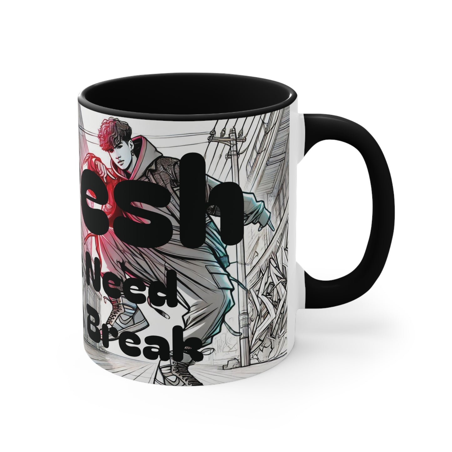 "Refresh Hip Hop" (Black) Mugs, 11oz