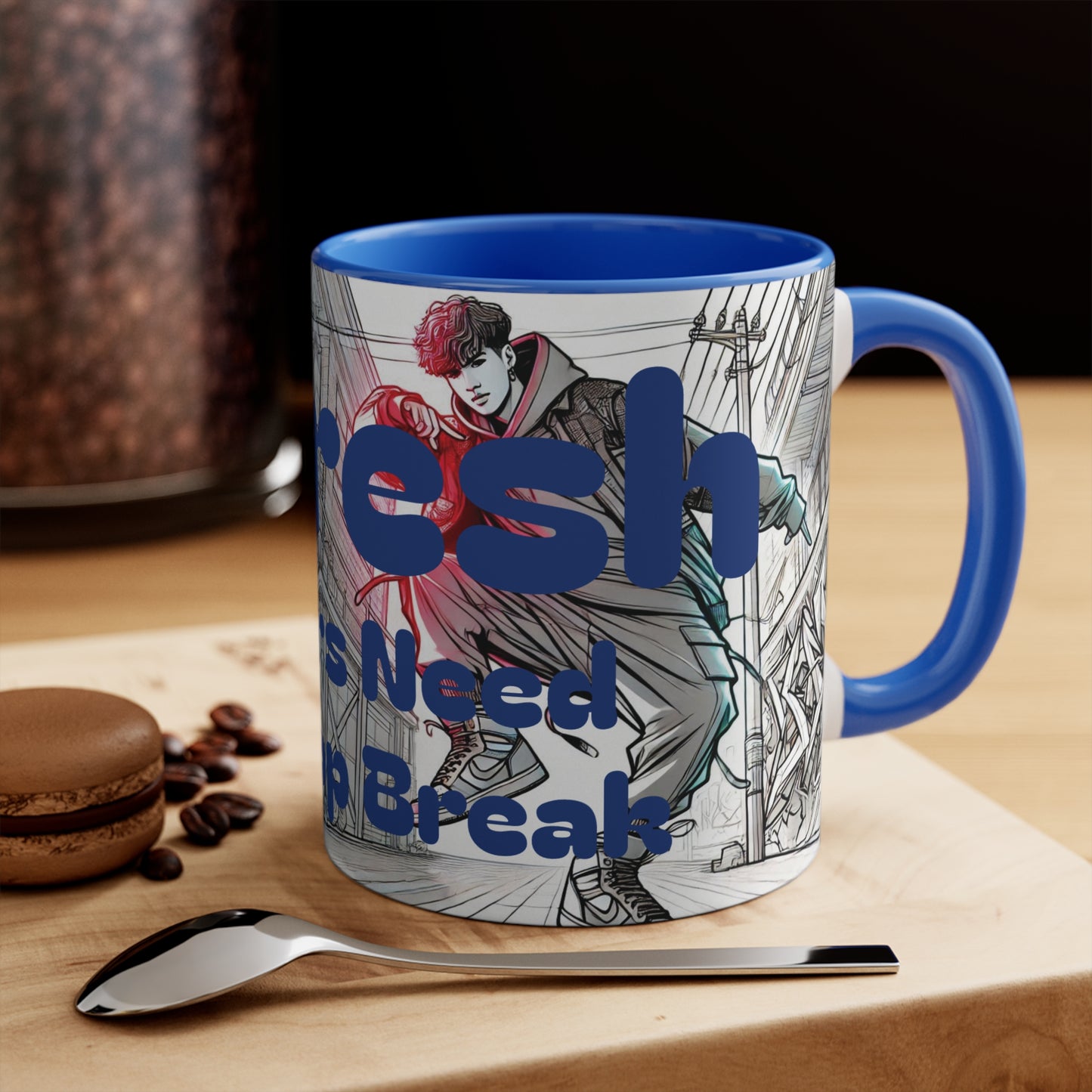 "Refresh Hip Hop" (Blue) Mugs, 11oz