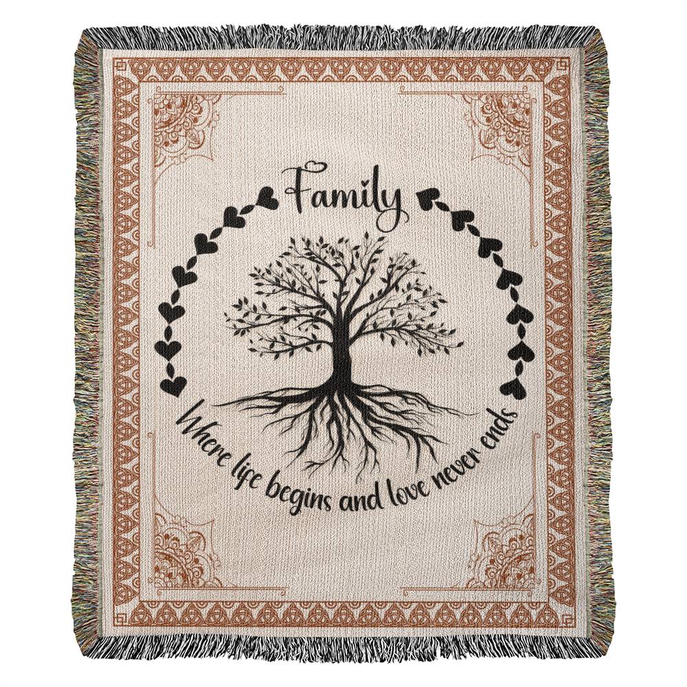 Family Roots, Celtic Tree Woven Blanket